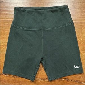 Kith cotton bike shorts in hunter green